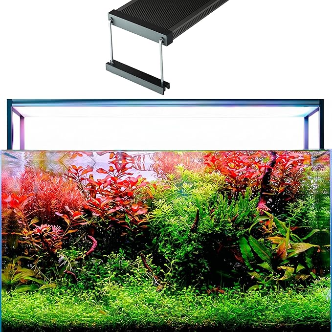 TWINSTAR S Line 900S WRGB LED Aquarium Light, Fits 36-40 Inch Tanks | Bluetooth controller included. WRGB 400-780 nm spectrum for planted tanks, 24-hour timer, 0-100% dimming, sunrise/sunset.