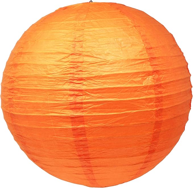 Mudra Crafts Orange Paper Lanterns Wedding Party Decorations - 12 in 10 Round Hanging Ceiling Lanterns, 10 Pack, Decorative Lamp Shades