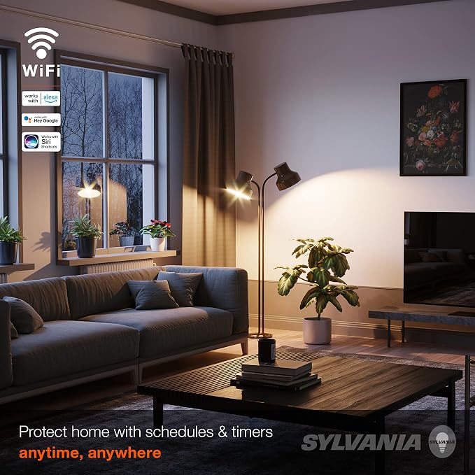 Sylvania WiFi LED Smart A21 Light Bulb, 14.5W Efficient, Tunable White, 2700K - 6500K, for Alexa/Google Assistant/Siri Shortcuts, Energy Star, Frosted - 1 Pack (75805)