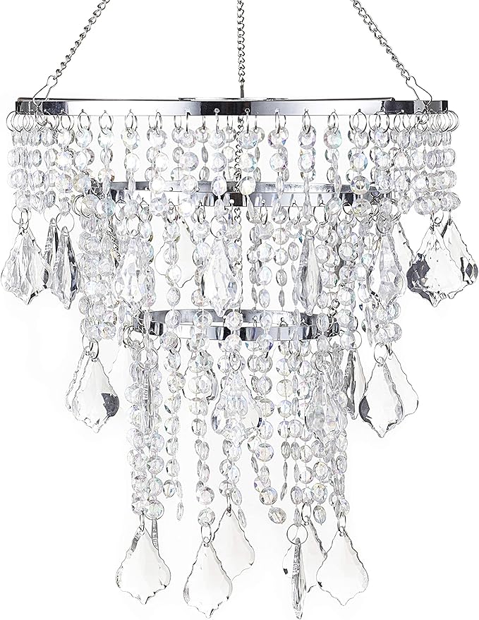 Acrylic Chandeliers Lampshade - Mini Beaded Light Fixture - Crystal Pendant Ceiling Light Shade for Wedding/Bedroom/Hallway/Bathroom
