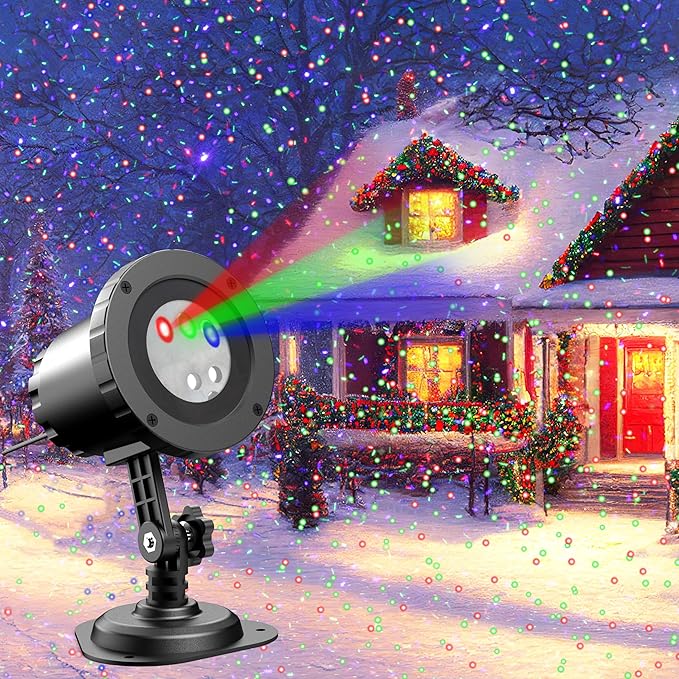 Christmas Laser Lights Projector Outdoor, AIRIVO 3 Color Motion Firefly Lights Projector, Moving Red, Green and Blue Star Light Waterproof with Remote Control for Garden,Home, Landscape