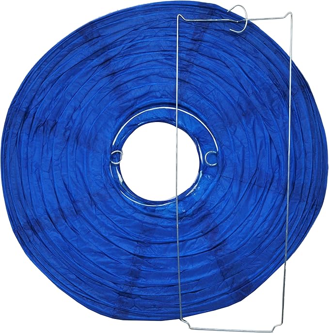 Mudra Crafts Royal Blue Paper Lanterns Wedding Party Decorations - 12 in 10 Round Hanging Ceiling Lanterns, 10 Pack, Decorative Lamp Shades