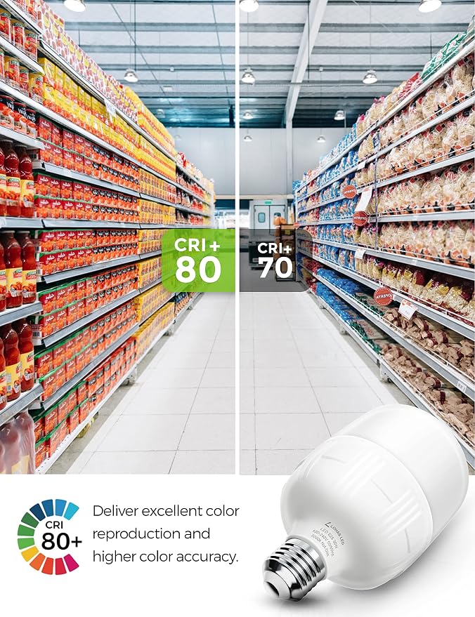 L LOHAS LED Super Bright Light Bulbs, High Lumen Garage E26 LED Bulb | 250-300W Equivalent 3400LM, 5000K Daylight, 30 Watt, w/E39 Adapter for Commercial Warehouse Workshop Factory Barn, 2 Pack