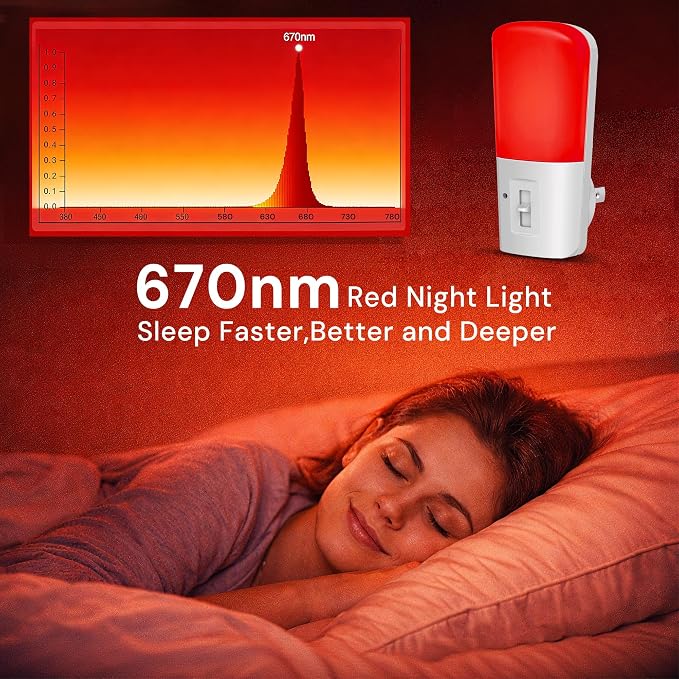 LOHAS-LED Red Light Night Light Plug in, Dimmable LED Night Lights 2 Pack | Dusk to Dawn Sensor, Sleep Aid Red, 0-80LM Adjustable Brightness Red Nightlight for Nursery Kids Room Hallway Kitchen Gift