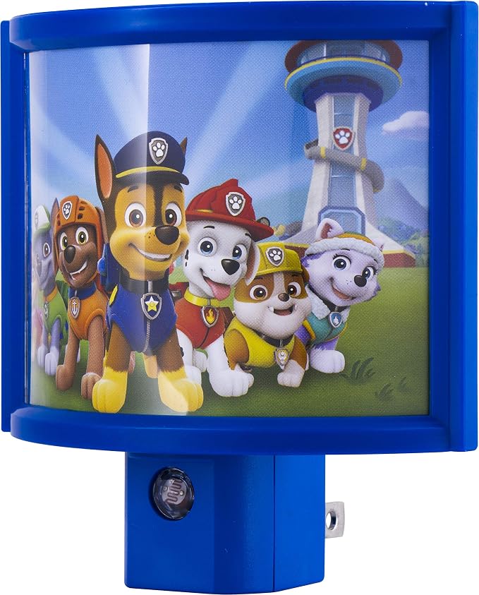 Nickelodeon Paw Patrol LED Night Light, Plug-in, Marshall, Rocky, Scout, Skye, Ryder, Chase, Kids Gifts, Dusk-to-Dawn Sensor, Great for Bedroom, Bathroom, Nursery, Playroom, Hallway, 39137