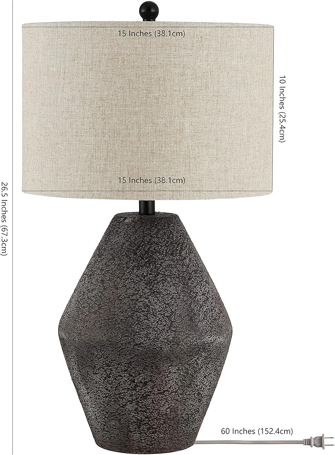 SAFAVIEH Lighting Collection – Ersta Brown Modern Rustic Farmhouse Table Lamp, 27-Inch Accent Lamp for Bedroom, Living Room, Home Office (TBL4367A)