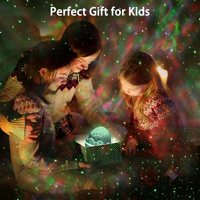 Star Projector Night Light, AIRIVO Dinosaur Egg Ocean Wave Galaxy Projector for Bedroom with Music Speaker, White Noise, Timer and Remote, Ceiling Projection Lamp Room Decor Gift for Kids & Adults