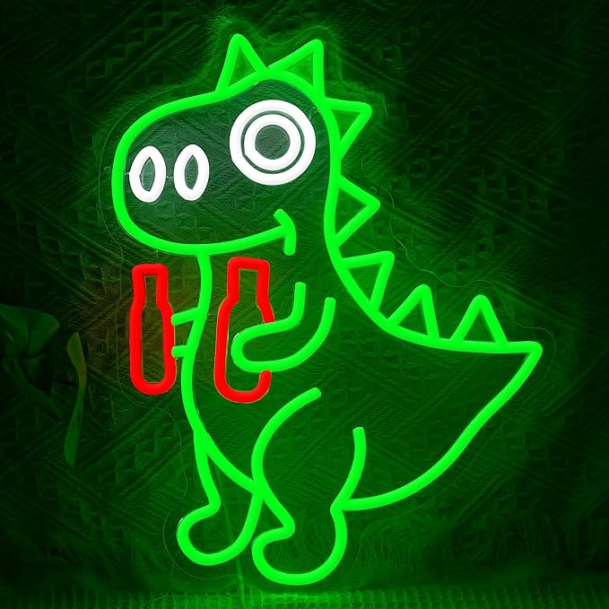 Dinosaur Beer Bottle Neon Sign USB Powered Beer Dinosaur Light Sign LED Cute Dino Neon Light for Wall Decor Man Cave Room Bar Pub Party Shop