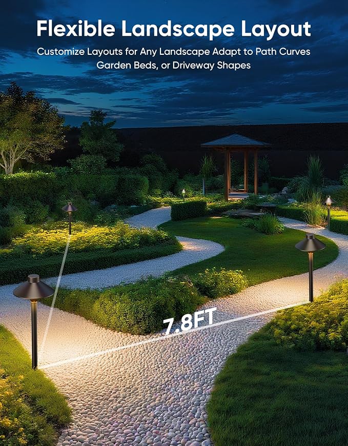 Low Voltage Landscape Lighting 1-Pack, Aluminum 12V Pathway Light with G4 Bulb, Waterproof Oil Rubbed Bronze Color Wired Path Light with Connectors for Walkway Yard Garden