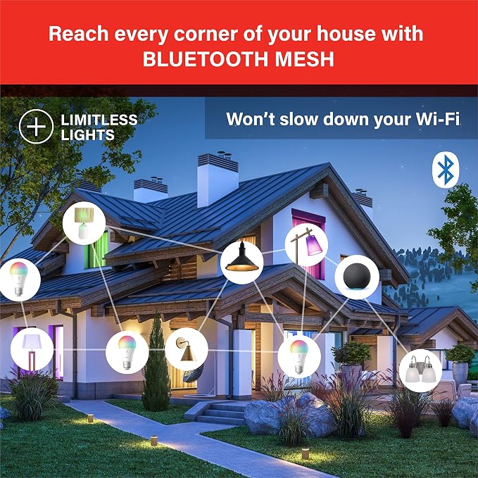 Sengled Alexa Light Bulb, S1 Auto Pairing with Alexa Devices, Color Changing Light Bulbs, Smart Light Bulbs that Work with Alexa, Bluetooth Mesh Smart Home Lighting, E26 60W Equivalent,800LM, 10-Pack