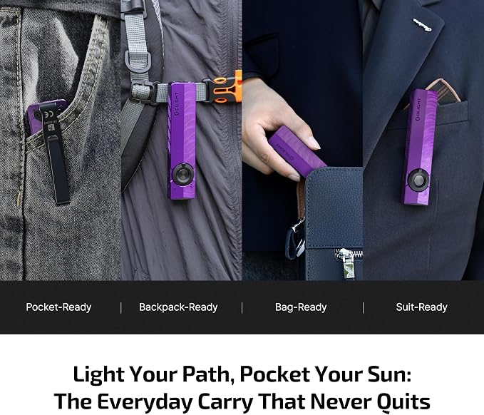 OLIGHT ArkPro EDC Flat Flashlight Rechargeable, Pocket Light, Nebula Violet | Green Beam, White LED, UV Flashlight, 1500 Lumens Flash Light, USB-C Magnetic, Camping Lights for Emergency Work Outdoor Home