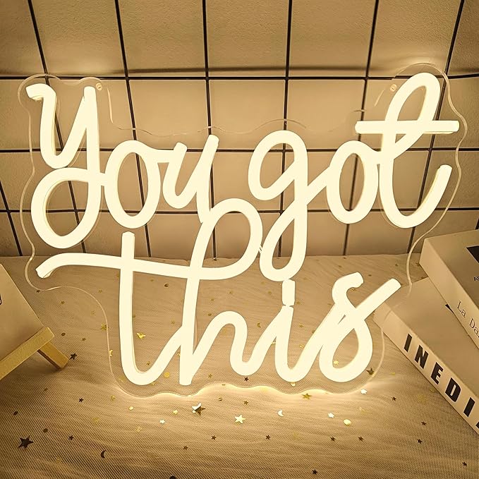 You Got This Neon Sign for Wall Decor Inspirational Neon Led Sign Dimmable You Got This Sign for Home Office Decor Neon Light up Sign Neon Wall Sign for Bedroom Living Room Party Gift
