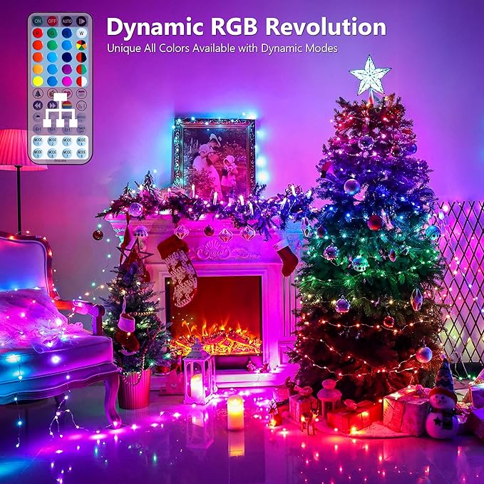 BrizLabs Easter Fairy Lights, 66ft 200 LED Color Changing Fairy Lights with Remote, Plugin Pastel Twinkle Light RGB Rainbow Starry Xmas Light Music Sync for Xmas Halloween Easter Home Party Wedding