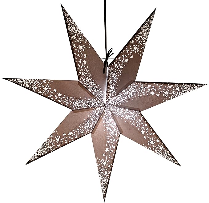 Regel Gray Paper Star Lantern with 12 Foot Power Cord Included