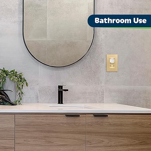 TOPGREENER in Wall PIR Motion Sensor Light Switch, Need Neutral Wire, Gold | Occupancy Sensor Switch, On/Off Override, Single Pole, 4A/500W, Motion-Activated Switch Wall Plate Included,UL-listed,1 Pack