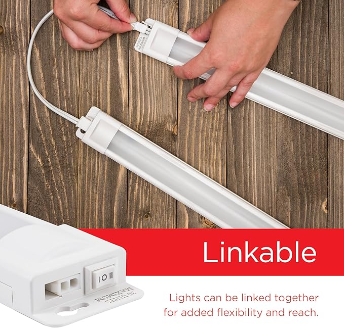 UltraPro 36 inch Plug-in Linkable Under Cabinet Lights, High/Low/Off, Warm White Light (2700K), LED Under Cabinet Lighting, Under Counter Lights for Kitchen, 44108