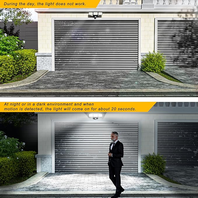 AIXPI Battery Powered Motion Sensor Outdoor Lights, 1500LM Flood Lights, IP65 Waterproof Security Motion Detector Light Wireless for Outside, Yard 2Pack