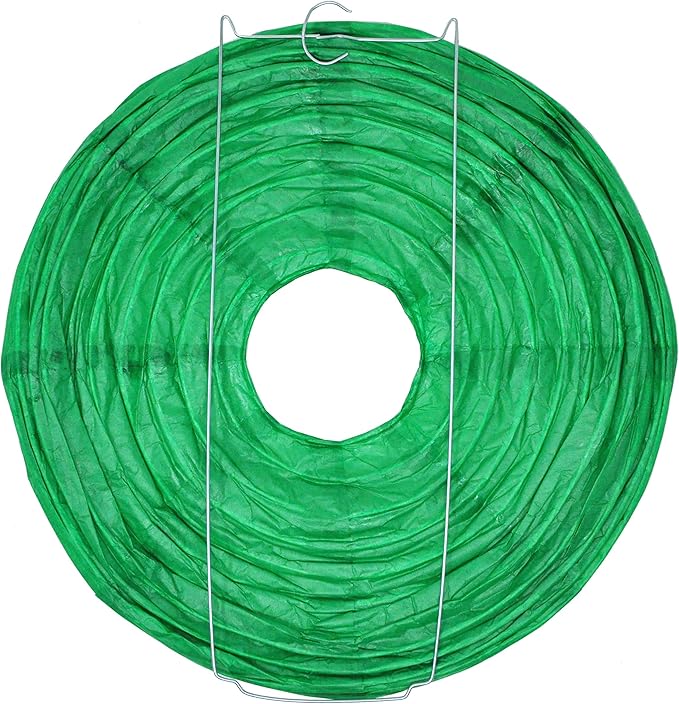 Mudra Crafts Dark Green Paper Lanterns Wedding Party Decorations - 12 in 10 Round Hanging Ceiling Lanterns, 10 Pack, Decorative Lamp Shades