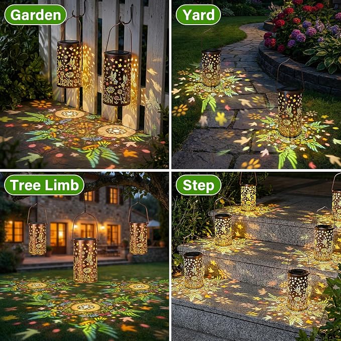 Hummingbird Mmulticolor Solar Lanterns for Outdoor Indoor, Colorful Garden Decor Gifts for Women Mom Grandma Hanging Solar Lights Metal Solar Decoration Outside for Yard, Patio, Backyard, Porch