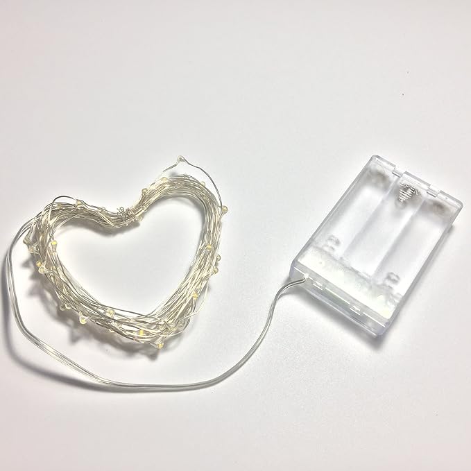 2 Pack Battery Operated Mini Lights,Indoor Led Fairy Lights with Timer 6 Hours on/18 Hours Off for Wedding Party Decorations,50 Count LEDs,18 Feet Silver Wire (Warm White)