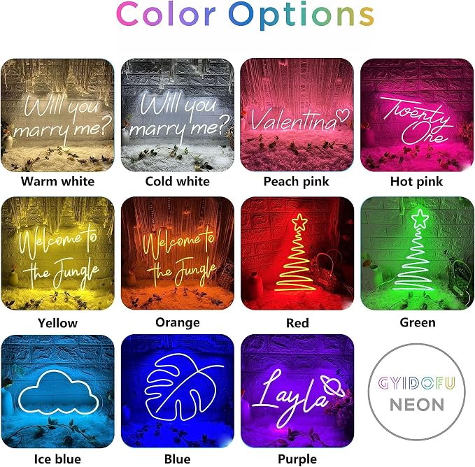 LC Sign Custom Neon Sign, Personalized LED Name Sign for Wedding Wall Decor | Weddings, receptions, birthdays, parties, bedrooms, home bars and photo backdrops, with dimmable lighting for every occasion