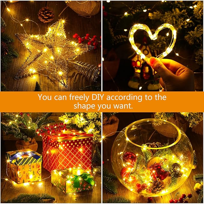 Macarrie 6 Pcs Warm White Fairy Lights USB Powered 16 ft 50 LED String Lights Plug in for Indoor Outdoor Bedroom DIY Party Wedding Home Festival Tree Garden Xmas Decoration
