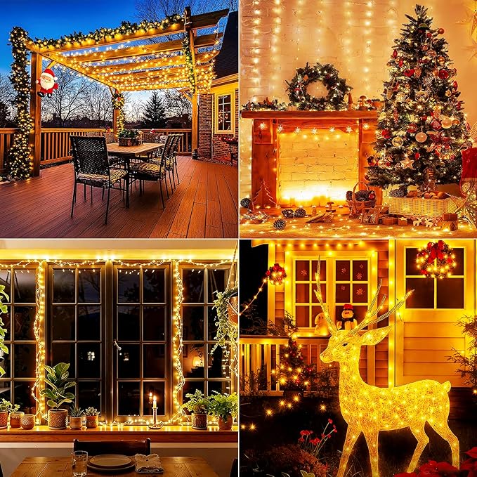 70Ft 200 LED Fairy Lights Battery Operated with Remote & Timer, Silver Wire Twinkle Lights Outdoor Indoor, Waterproof Fairy String Lights for DIY Bedroom Christmas Parties Tree Garden Decor