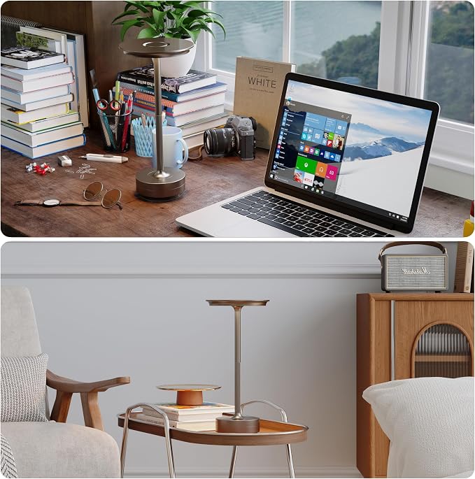 TBBGA 2 Pack Rechargeable Table Lamps Cordless, 5000mAh Outdoor Table Light | 3 Color Stepless Dimming Portable LED Table Lamp with Memory Function, for Home/Dinner/Patio/Restaurant.(Light Cafe)
