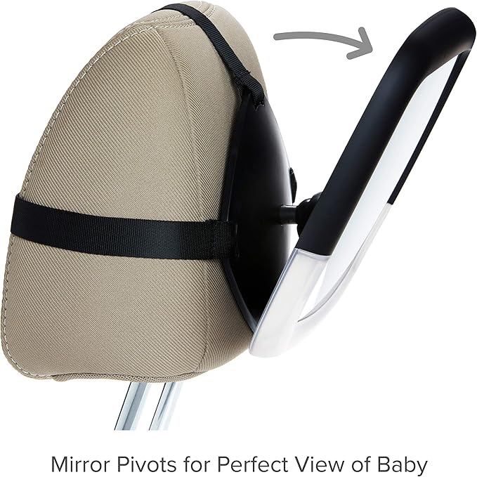 Munchkin Baby Car Mirror for Rear Facing Car Seats, Night Light LED Pivot 360 Baby in-Sight Adjustable Auto Mirror, Black