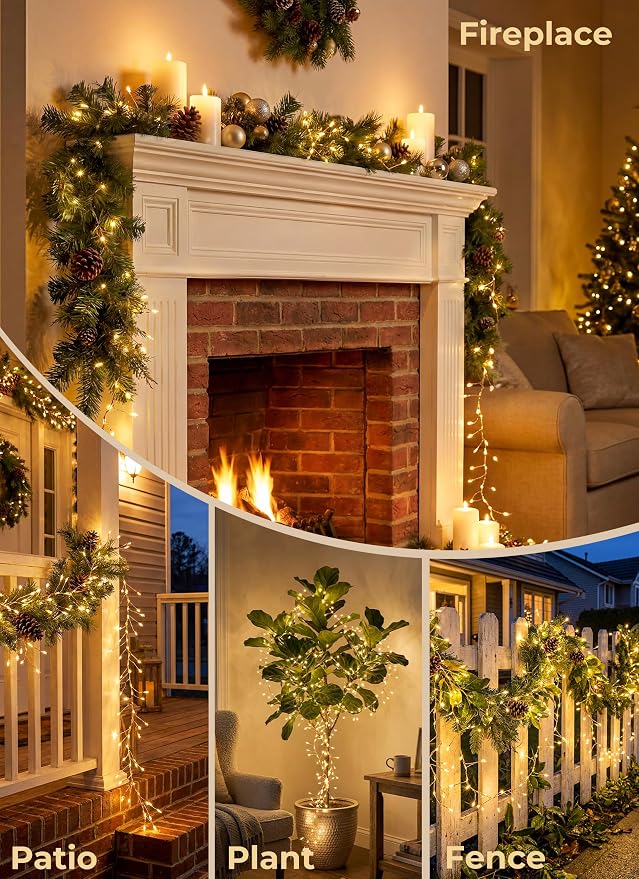 Fairy Lights Plug in for Bedroom Classroom | 10FT 388-LED Twinkle String Lights for Bedroom, Firecracker Lights for Ceiling Wreath Window Wedding Christmas Tree Decor