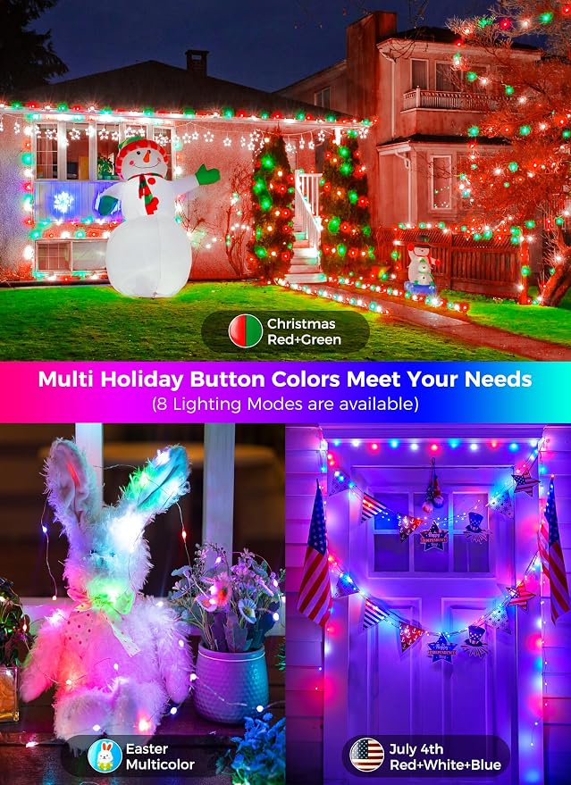 Color Changing Fairy Lights Plug in, 33FT 100 LED String Lights with Remote | 22 Colors Fairy Lights Indoor with 12 Lighting Modes,Timer, Multicolor Christmas Lights for Bedroom Classroom Halloween