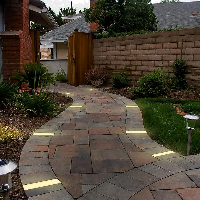 LUMENGY Paver Light 3x8 Inch (2.95x7.87), 2700K Warm White, Glare-Free Brick Lighting for Driveways, Walkways, Pool Decks and Patios, 12V Hardwired, IP67 Waterproof, Drive-Over Rated