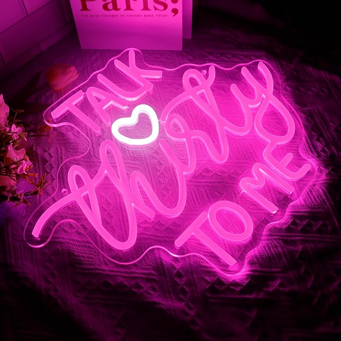 Talk Thirty To Me Neon Sign, Dimmable LED 30th Birthday Neon Sign for Wall Decor, 30th Birthday Decorations for Her Gifts, USB Neon Sign for Birthday Anniversary Home Wall Decor Party Wall