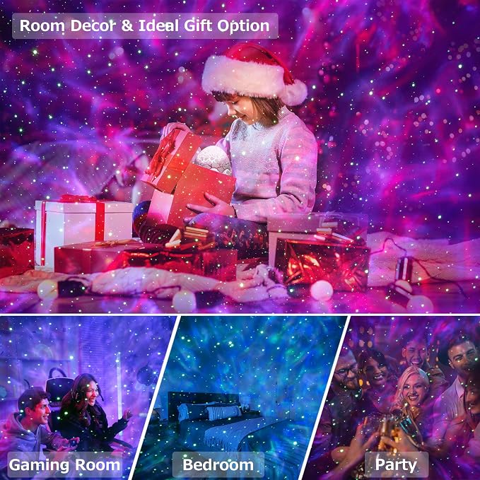 Star Projector Night Light, AIRIVO Dinosaur Egg Ocean Wave Galaxy Projector for Bedroom with Music Speaker, White Noise, Timer and Remote, Ceiling Projection Lamp Room Decor Gift for Kids & Adults