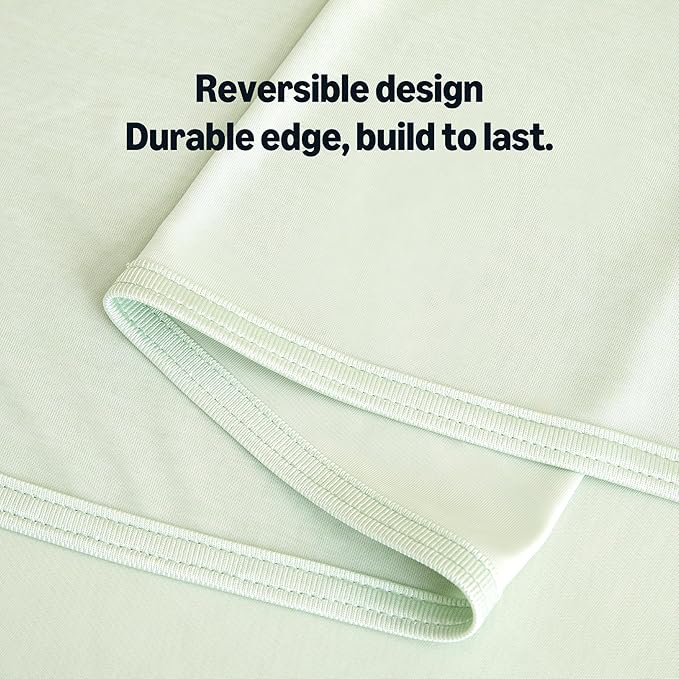 Amazon Basics Cooling Blanket for Hot Sleepers, Reversible Lightweight Thin Throw Blanket for Bed, Couch and Sofa, Throw (50" x 70"), Aloe Green