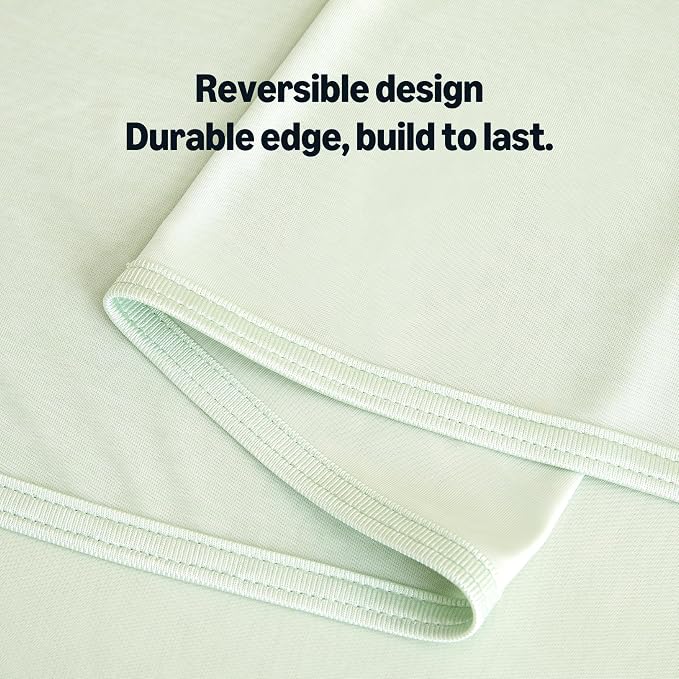 Amazon Basics Cooling Blanket for Hot Sleepers, Reversible Lightweight Thin Throw Blanket for Bed, Couch and Sofa, Queen (90" x 90"), Aloe Green