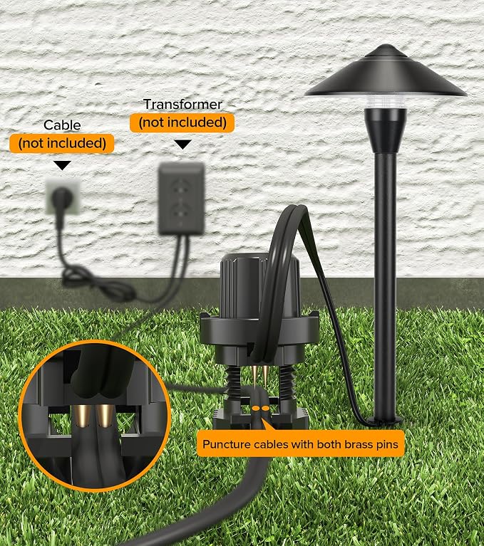 LUTEC 12V Low Voltage Pathway Lights, Die-cast Aluminum Pathway Lights with Connectors，IP65 Waterproof Outdoor Landscape Lighting, 3W 240LM Warm White 3000K for Path, Yard, Garden, 2 Pack