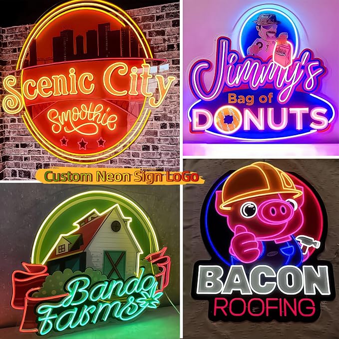 CIONAOR Custom Neon Signs, Personalized LED Business Logo Light Up Sign | Customizable Neon Name Signage for Beauty Salon, Nail Bar, Cafe & Coffee Shop, Commercial Office Wall Decor