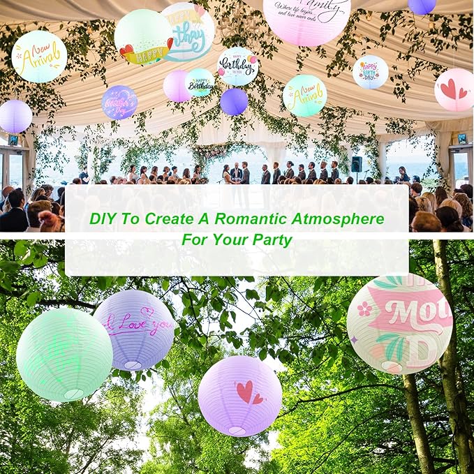 23.6" White Round Paper Lanterns, Chinese/Japanese Paper Lantern Pendant Light, Large Hanging Paper Lamp Shade for Party Decoration, Wedding, Home Decor Ceiling Lampshade(1 Pack)