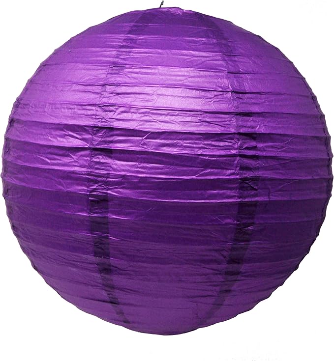 Mudra Crafts Purple Paper Lanterns Wedding Party Decorations - 12 in 10 Round Hanging Ceiling Lanterns, 10 Pack, Decorative Lamp Shades