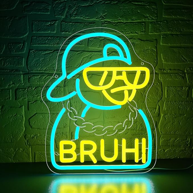 Hiphop Penguin Neon Sign for Wall Decor Dimmiable Funny Penguin Neon Light for Man Cave Birthday Gifts for Brother Men Cool Sign for Music Room Party Office Bedroom Garage Size13.7 * 10.8In(WZCP219)