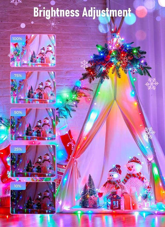 Minetom Color Changing String Lights,22 Colors 100 LED 33FT Outdoor Indoor Waterproof with Remote, Twinkle Christmas Lights, Plug in Fairy Lights for Halloween Easter Valentine's Xmas