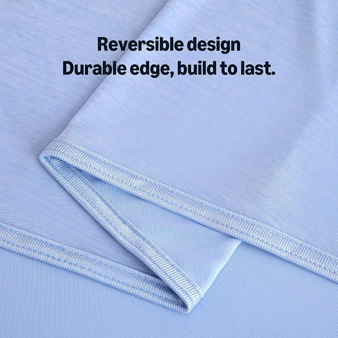 Amazon Basics Cooling Blanket for Hot Sleepers, Reversible Lightweight Thin Throw Blanket for Bed, Couch and Sofa, Queen (90" x 90"), Blue