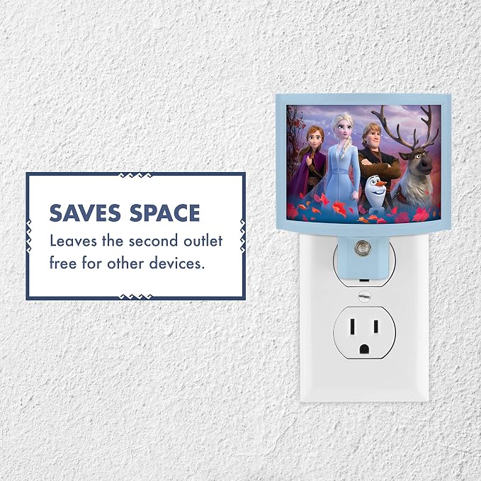 Disney Frozen Wrap Shade LED Night Light, Plug-in, Dusk to Dawn, Girls Bedroom Decor, UL-Listed, Ideal for Nursery, Bathroom, 46276 (Pack of 12)