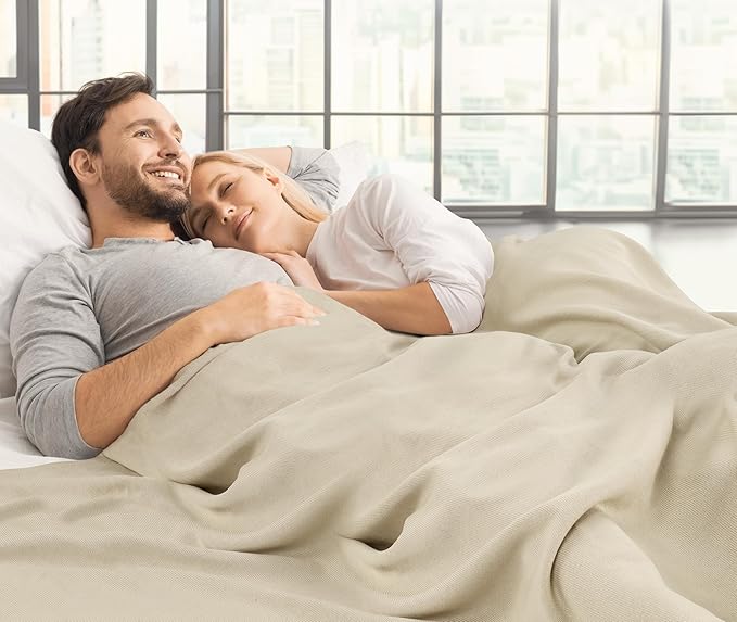 Utopia Bedding Soft Jersey Knit Blanket Camel Queen (90x90 Inches) | Lightweight, Breathable, Sweatshirt Blanket, Bed, Couch, Sofa, Cozy, Home Decor, Summer