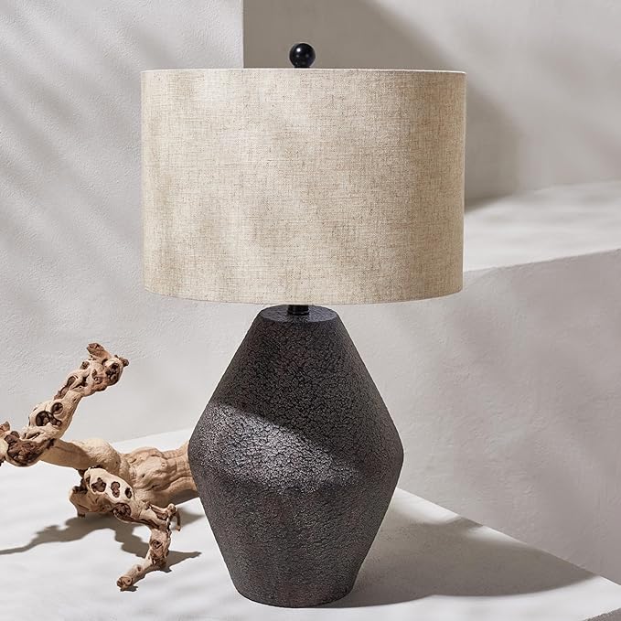 SAFAVIEH Lighting Collection – Ersta Brown Modern Rustic Farmhouse Table Lamp, 27-Inch Accent Lamp for Bedroom, Living Room, Home Office (TBL4367A)