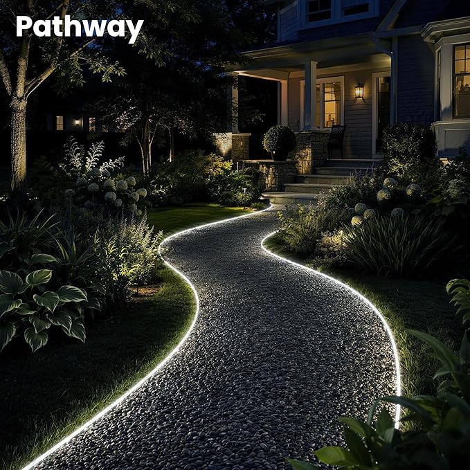 GIGALUMI 2 Pack LED Solar Rope String Lights Outdoor Waterproof, Cool White | Total 72FT 200LED, 8 Modes IP65, Solar Strip Lights for Outside Tree Fence Railing, Decorative Lighting for Patio Yard Porch