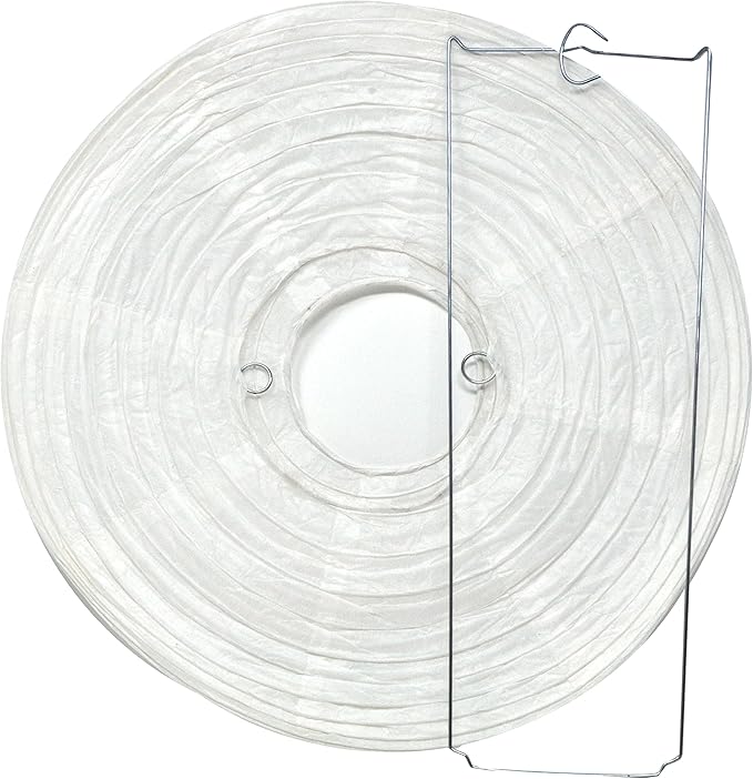 Mudra Crafts White Paper Lanterns Wedding Party Decorations - 12 in 10 Round Hanging Ceiling Lanterns, 10 Pack, Decorative Lamp Shades