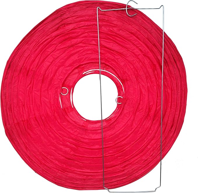 Mudra Crafts Red Paper Lanterns Wedding Party Decorations - 12 in 10 Round Hanging Ceiling Lanterns, 10 Pack, Decorative Lamp Shades