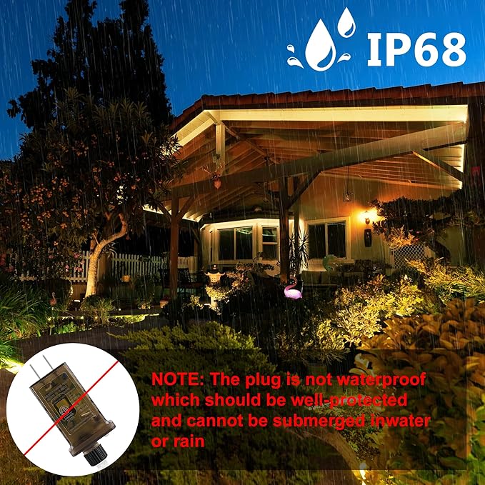 OMIKA Connectable 66FT 800 LED Thin Rope Lights Outdoor, Warm White Fairy Lights Plug in, Outdoor String Light Waterproof Decorative Lighting for Deck Patio Yard Garden Pathway Camping Indoor Decor